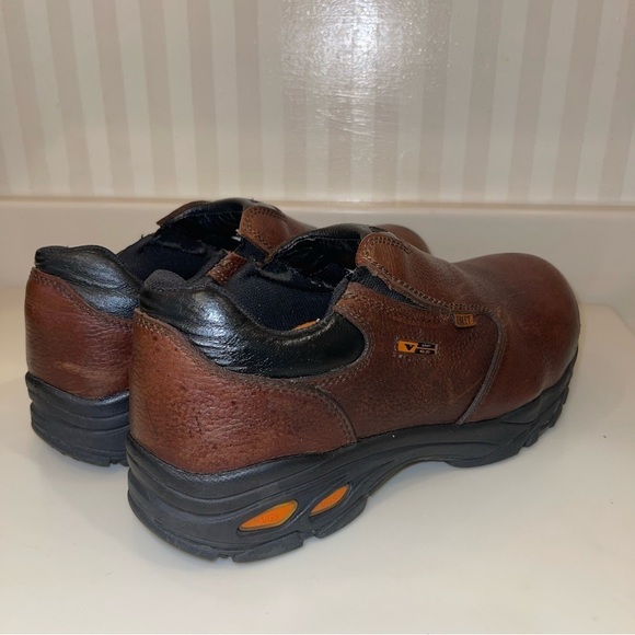 Thorogood Composite Safety Toe Slip-On Brown Leather Oxford Shoe Unisex - Picture 6 of 16